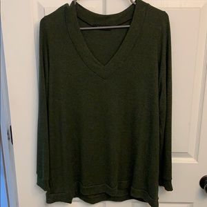 Olive green long sleeve v neck